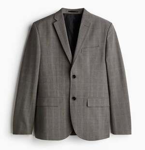 H&M Slim-fit, single-breasted jacket in soft, woven fabric. Narrow, notched lape
